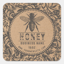 Honey Label Kraft | Bloemen en bijen