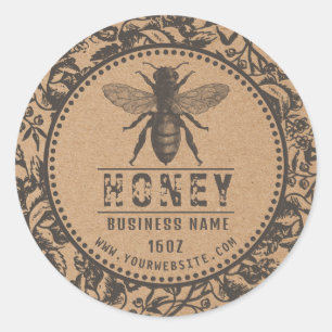 Honey Label Kraft Bloemen en bijen