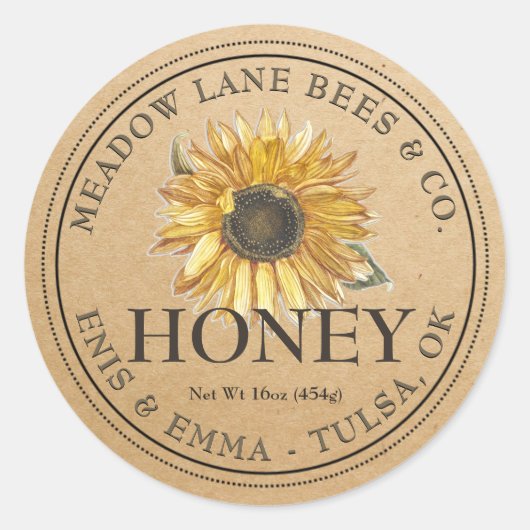 Honey Label Kraft Sunflower (Voorkant)