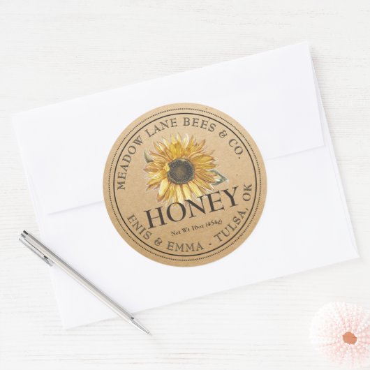 Honey Label Kraft Sunflower (Envelop)