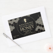 Honey Label with Honeycomb and Stylized Bee Black (Envelop)