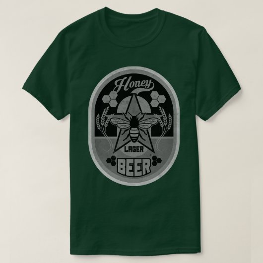 Honey Lager Bier BW T-shirt (Design voorkant)