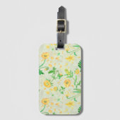 Honey Lemon Flowers Moss Green Travel Label Bagagelabel (Voorkant (verticaal))