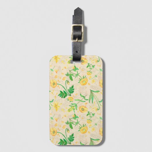 Honey Lemon Flowers Sand BeigeTravel Label Bagagelabel (Voorkant (verticaal))