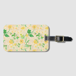 Honey Lemon Flowers Sand BeigeTravel Label Bagagelabel