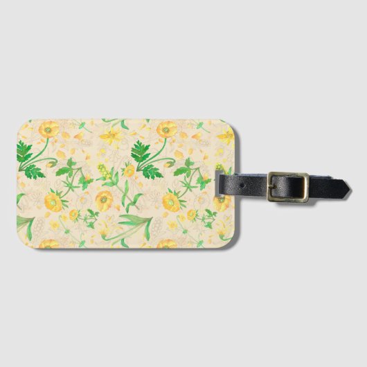 Honey Lemon Flowers Sand BeigeTravel Label Bagagelabel (Voorkant (horizontaal))