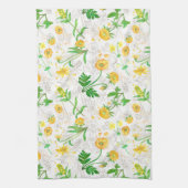 Honey Lemon Flowers Snow White Kitchen Towels Theedoek (Verticaal)
