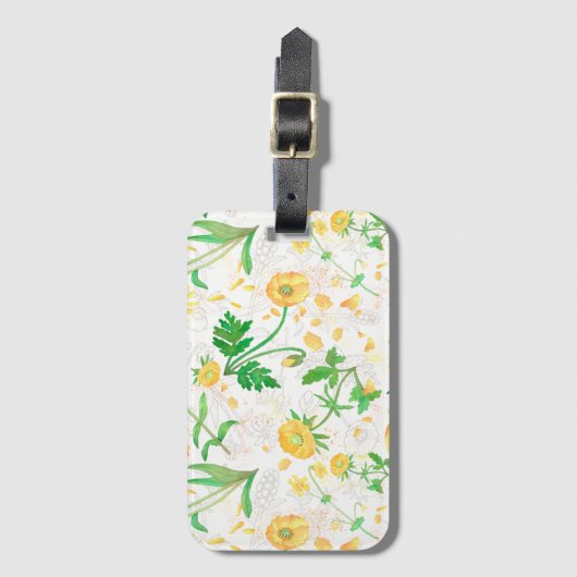 Honey Lemon Flowers Snow White Travel Label Bagagelabel (Voorkant (verticaal))