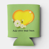 Honey Love Heart, Honey Bees and Flowers Custom Blikjeskoeler (Achterkant)