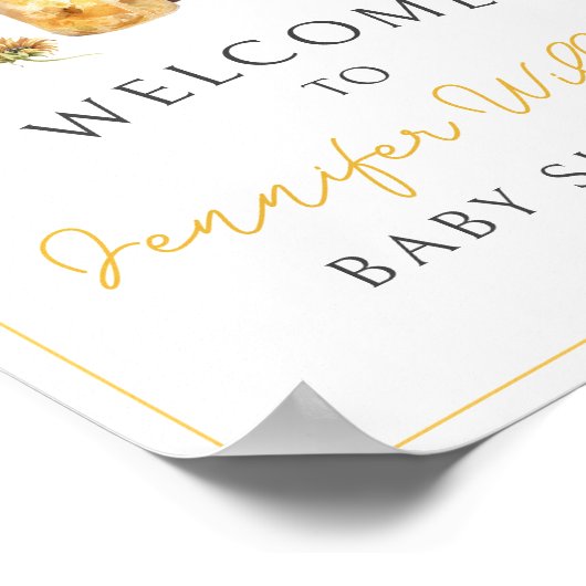 Honey mammie om bij te zijn beer Baby shower Welko Poster (Hoek)