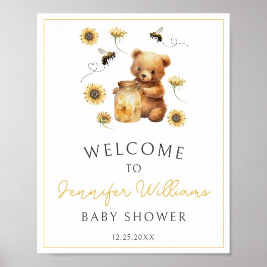 Honey mammie om bij te zijn beer Baby shower Welko Poster (Voorkant)