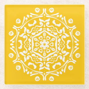 Honey Mandala Glazen Onderzetter