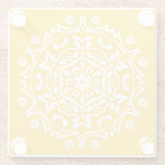 Honey Mandala Glazen Onderzetter (Achterkant)