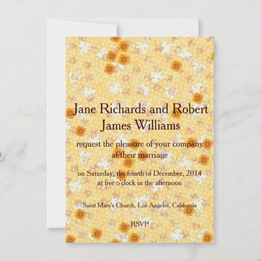 Honey Marigold Wedding Set Kaart (Achterkant)