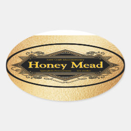 Honey Mead Golden Microbrouwery Ovale Sticker