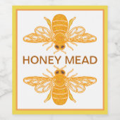 Honey Mead honingbijen Wijn Etiket (Enkel label)