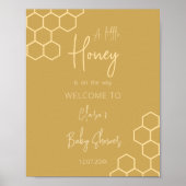 Honey Minimal Golden Beige Baby shower Welkom Poster (Voorkant)