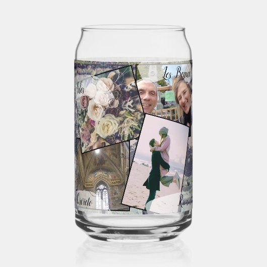 Honey moon 8 foto's Drinkware Set Blikvorm Glas (Achterkant)