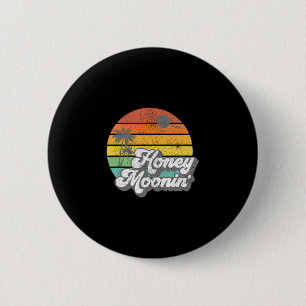 Honey Moonin Beach Honeymoon Vakantie Mannen Vrouw Ronde Button 5,7 Cm