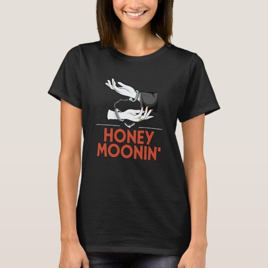 Honey Moonin Honeymoon Bridal Party Newlywed Brida T-shirt (Voorkant)