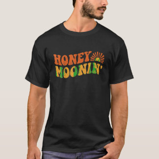 Honey Moonin Retro Beach Honeymoon Vakantie Schatt T-shirt