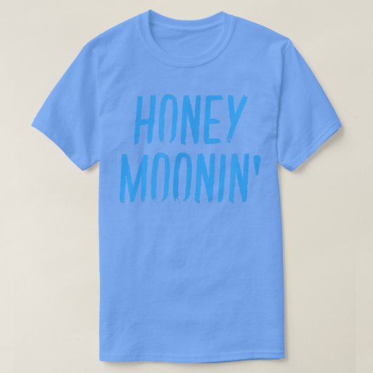 Honey MooninCouples Matching Honeymoon Blauwe Vint T-shirt (Design voorkant)