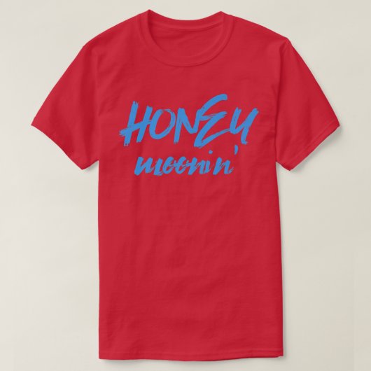 Honey MooninMarried Couple Cool Blue Honeymoon Vac T-shirt (Design voorkant)