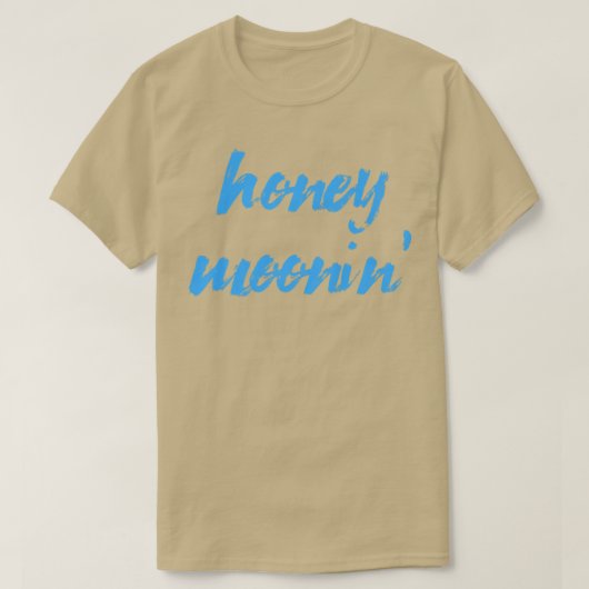 Honey MooninMarried Couple Matching Blue Honeymoon T-shirt (Design voorkant)