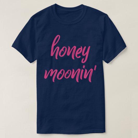 Honey MooninPink Brush Honeymoon Matching Couples T-shirt (Design voorkant)