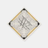 Honey Mustard & Black Tribal Love Paper Napkins Servetten (Hoek)