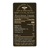 Honey Nutrition Baby Waarschuwing & Bee Verzending Etiket (Voorkant)