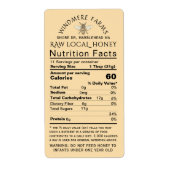 Honey Nutrition Baby Waarschuwing & Bee Verzending Etiket (Voorkant)