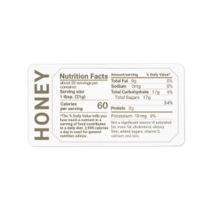 Honey Nutrition Facts Adreslabel met rand Etiket