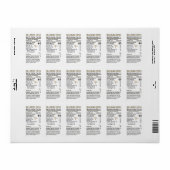 Honey Nutrition Facts Baby Waarschuwing Apiary Naa Etiket (Full Sheet)