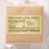 Honey Nutrition Facts Gold Verzendlabel (Insitu)