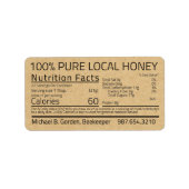 Honey Nutrition Facts Kraft Address Label (Voorkant)