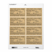 Honey Nutrition Facts Kraft Shipping Label (Full Sheet)