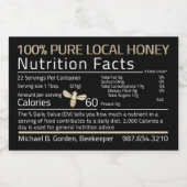 Honey Nutrition Facts Little Bee Food Label Zwart Voedselcontainer Etiket (Enkel label)
