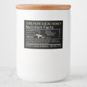 Honey Nutrition Facts Little Bee Food Label Zwart Voedselcontainer Etiket (Voorkant)