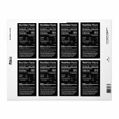 Honey Nutrition Facts Return Address Label Black (Full Sheet)