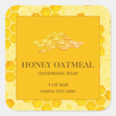 Honey Oatmel Label Soap Sticker (Voorkant)