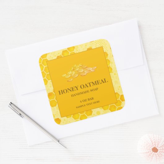 Honey Oatmel Label Soap Sticker (Envelop)