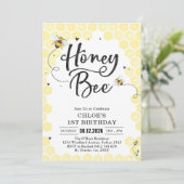 Honey One Honey Bee 1st Birthday Invitation Kaart (Staand voorkant)
