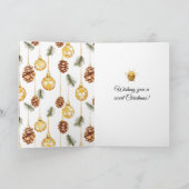 Honey Ornaments Happy Bees Christmas Pine Cones Kaart (Binnen)