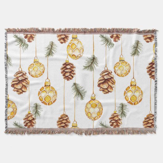 Honey Pine Cones Kerstmis Deken (Voorkant)