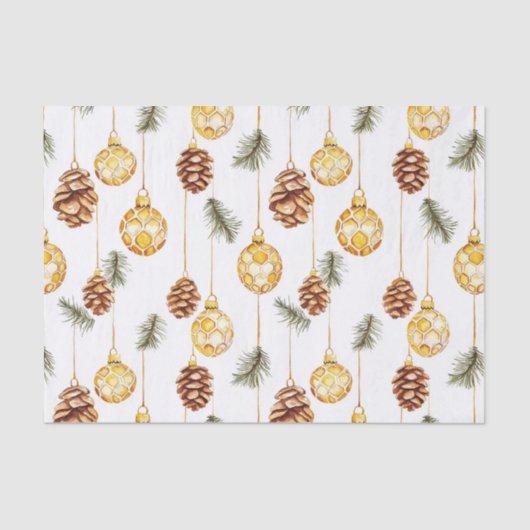 Honey Pine Cones Kerstmis Tissuepapier (Voorkant)