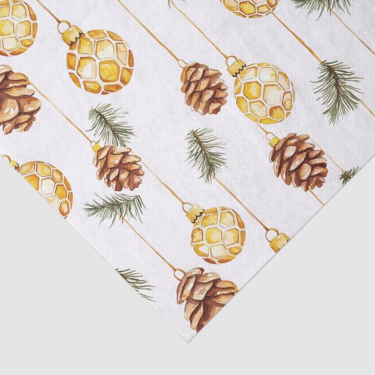 Honey Pine Cones Kerstmis Tissuepapier (Detail)