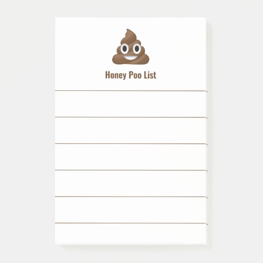 Honey Poo Lijst Grappige Poo Emoji Post-it® Notes (Voorkant)