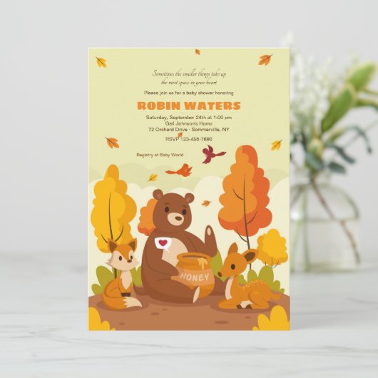 Honey Pot Baby shower Kaart (Staand voorkant)