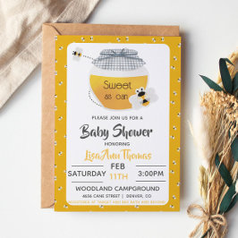 Honey Pot & Bee Baby Shower Uitnodiging